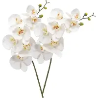 Emerald Kunstbloem Orchidee - 2x - 83 cm - wit - losse tak - kunst zijdebloem - Phalaenopsis