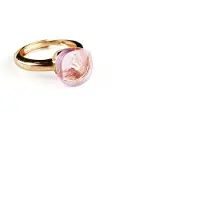 Sophie Ring in zilver geelgoud verguld model pomellato lichtroze steen