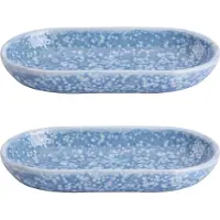 Colori del Sud - Cazorla - Bord - 2 stuks - 20 x 11,5 cm - Blauw - Aardewerk - Bordenset