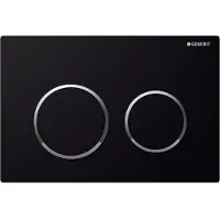 Geberit Omega 20 bedieningsplaat 2-knops front/planchetbediening Zwart-Chroom-Zwart