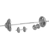 Gorilla Sports Halterset 100 kg Gripper Gietijzer - Schroefsluiting 30 mm