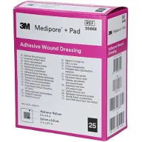 3M Medipore + Pad Steriel Verband Met Absorberend Kompres 10cmx10cm 25 St Pleister