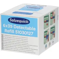 Salvequick pleisterdispenser navulling | detecteerbare pleisters | 6 stuks