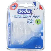 Dodie Initiatiespeen+ ,3-snelheden anti-koliek ronde +6 maanden 2 St Speen