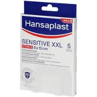 Hansaplast Sensitive XXL Steriel 8x10cm 5 St Pleister