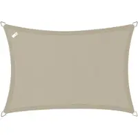 Buitenkado schaduwdoek rechthoek 2x2,5 m - HDPE/RVS ringen - taupe - incl. bevestigingsset