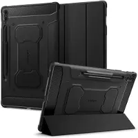 Spigen Rugged Armor Pro Bookcase voor de Samsung Galaxy Tab S9 FE Plus - Zwart