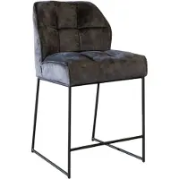 Bronx Velvet barkruk Janna antraciet 70 cm.