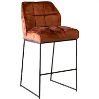 Livin24 Velvet barkruk Janna koper 82 cm