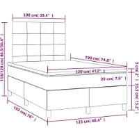 vidaXL Boxspring met matras stof donkerbruin 120x190 cm
