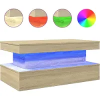 vidaXL Salontafel met LED-verlichting 90x50x40 cm sonoma eikenkleurig