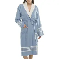Lalay Gevoerde hamam badjas Krem Sultan air blue van Lalay