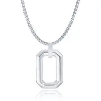 Mendes Herenketting met Minimalistische Geometrische Hanger - Zilver