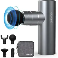 Auronic Massage Gun - Massage Apparaat - Professioneel - 4 Opzetstukken en Koffer - Massage Pistool - Hele Lichaam - Grijs