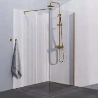 Brauer season inloopdouche model c helder glas 110x200 incl. Glascoating goud geborsteld