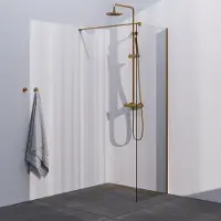 Brauer Season inloopdouche model C helder glas 70x200 incl. glascoating goud geborsteld
