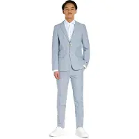Opposuits kostuum Daily lichtblauw Jongens Polyester Reverskraag Streep - maat 158/164