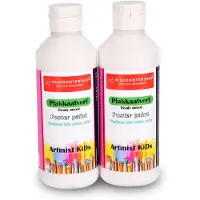 Merkloos Witte Plakkaatverf Set Van 2 5 x 16 cm 250 ml per fles Artiesten Verf met Waterbasis Ondoorzichtige Consistentie