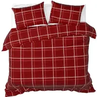 MOODIT Dekbedovertrek Thor Rosaline Burgundy Flanel-240 x 200 / 220 cm | Lits-Jumeaux