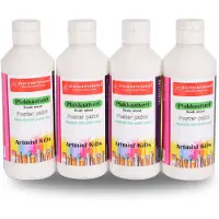 Merkloos Witte Plakkaatverf Set 4x Waterbasis Ondoorzichtige Consistentie 5x16cm Elke Set 250 ml Geschikt voor Diverse