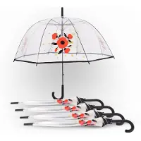 Merkloos 5x Paraplu Diameter 86 cm Stevige paraplu transparent regenaccessoires polyester Automatische paraplu
