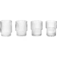 Ferm Living Ripple Drinkglas Pak Van 4 6 Cl Doorzichtig - Borrelglaasjes Mondgeblazen Glas Clear - 100373211