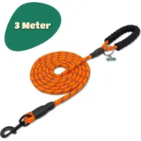 Mister Mill Reflecterende Hondenriem 3 Meter Oranje - Honden Riem - Hondenlijn - Honden Lijn