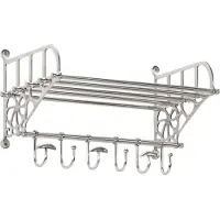 vidaXL Bagagerek met kleerhangers wandmontage aluminium