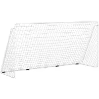 vidaXL Voetbaldoel met net 366x122x182 cm staal wit