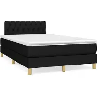 vidaXL Boxspring met matras stof zwart 120x200 cm