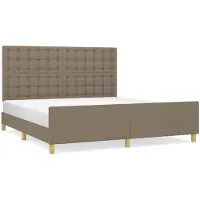 vidaXL Bedframe met hoofdeinde stof taupe 180x200 cm