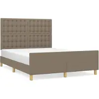 vidaXL Bedframe zonder matras stof taupe 140x200 cm