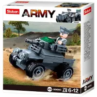 Sluban Army WW2 Pantservoertuig bouwspeelgoed kinderen vanaf 6 jaar – Constructiespeelgoed modelbouw militair voertuig – bouwdoos met 79 bouwstenen en 1 minifiguur – M38-B0680C