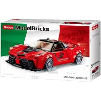 Sluban Italiaanse Sportauto bouwspeelgoed kinderen vanaf 8 jaar - Constructiespeelgoed modelbouw - bouwdoos met 262 bouwstenen - M38-B0955