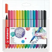 Stabilo pointMax - Hardtip Fineliner 0,8 mm - Nylon Punt - Etui Met 15 Kleuren
