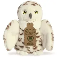 Aurora Pluche dieren knuffels sneeuwuil van 20 cm - Knuffeldieren uilen speelgoed