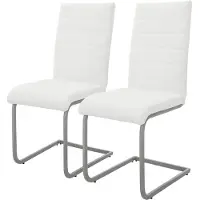 ML-Design Set van 2 eetkamerstoelen Levi kunstleer | kunstleer wit 40x102x57 cm eetkamerstoelen | NADUVI