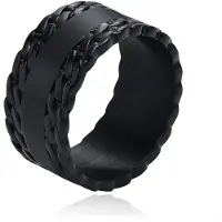 Mendes Edelstaal Heren Ring - Double Cuban Wide-19mm