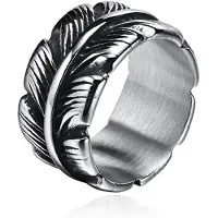 Mendes Jewelry Ring voor Mannen - Veer Zilver-21mm
