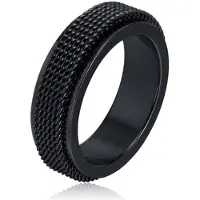 Mendes Jewelry Mesh Ring - Spinner Black-17mm