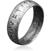 LGT JWLS Heren Ring - Ancient Runic Silver-22mm