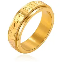 Mendes Viking Script Ring - Edelstaal Goud-19mm