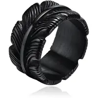 Mendes Jewelry Ring voor Mannen - Veer Zwart-20mm