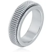 Mendes Jewelry Mesh Ring - Spinner Silver-17mm