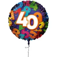 Haza Folieballon "40" - verjaardag - 45cm - voor helium en lucht