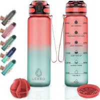 Lekro Waterfles met Tijdmarkeringen - Motiverende Drinkfles Met