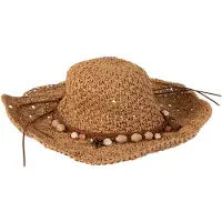 J-Line Strandhoed Parels Naturel/Bruin