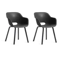 Keter Tuinstoel Noa Zwart 55x56,5x80cm - 2 Stuks