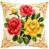 Vervaco - Kruissteekkussen kit - Bloemen - PN-0008575 - Borduren - Borduurpakket - Borduurpakket volwassenen - Borduurpakket kind