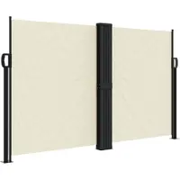vidaXL Windscherm uittrekbaar 140x1200 cm crèmekleurig